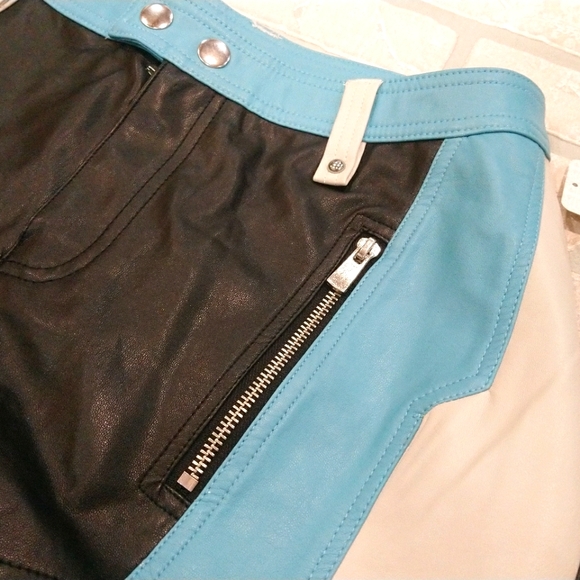 Free People Photo Finish Moto Leather Shorts, NWT - Picture 4 of 8